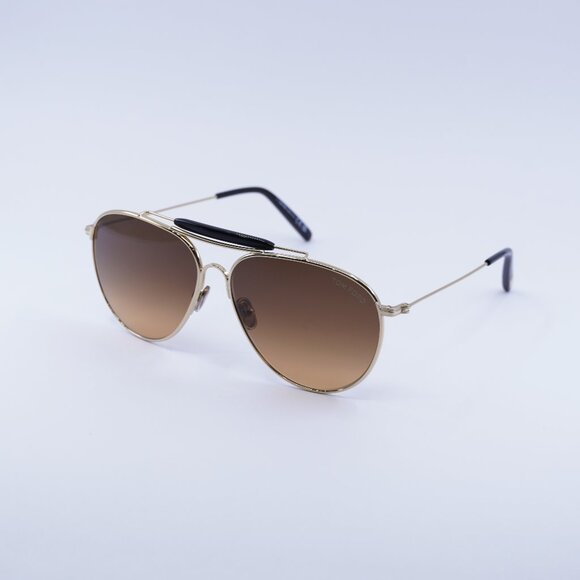 Tom Ford FT0995 32E Raphael Sunglasses Gold Aviator Frame, Brown Gradient Lenses - Picture 1 of 10